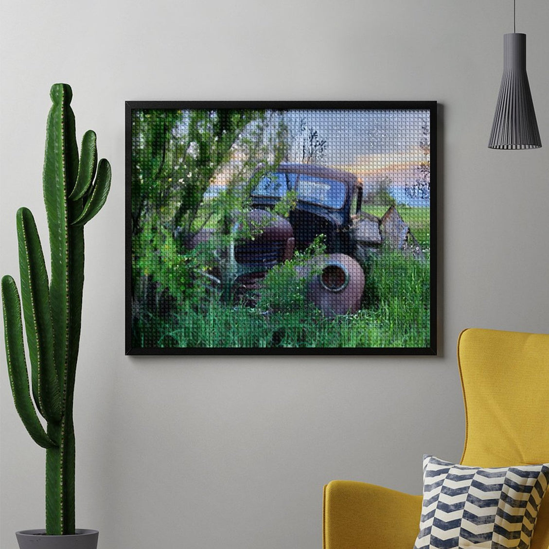 Design Diamond Painting 20"×16"(Horizontal) Old Truck in the Weeds
