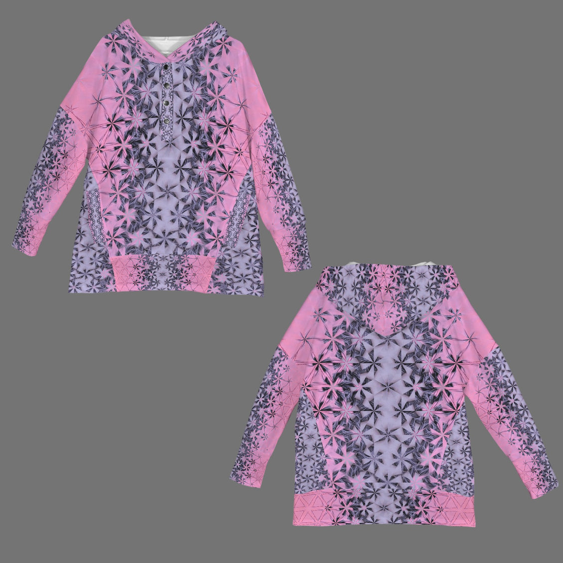 Hooded Pullover Summerville Sunset Pink and Lavendar