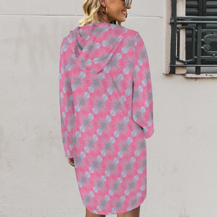 Hoodie Dress Pink and Gray Butterfly Balm