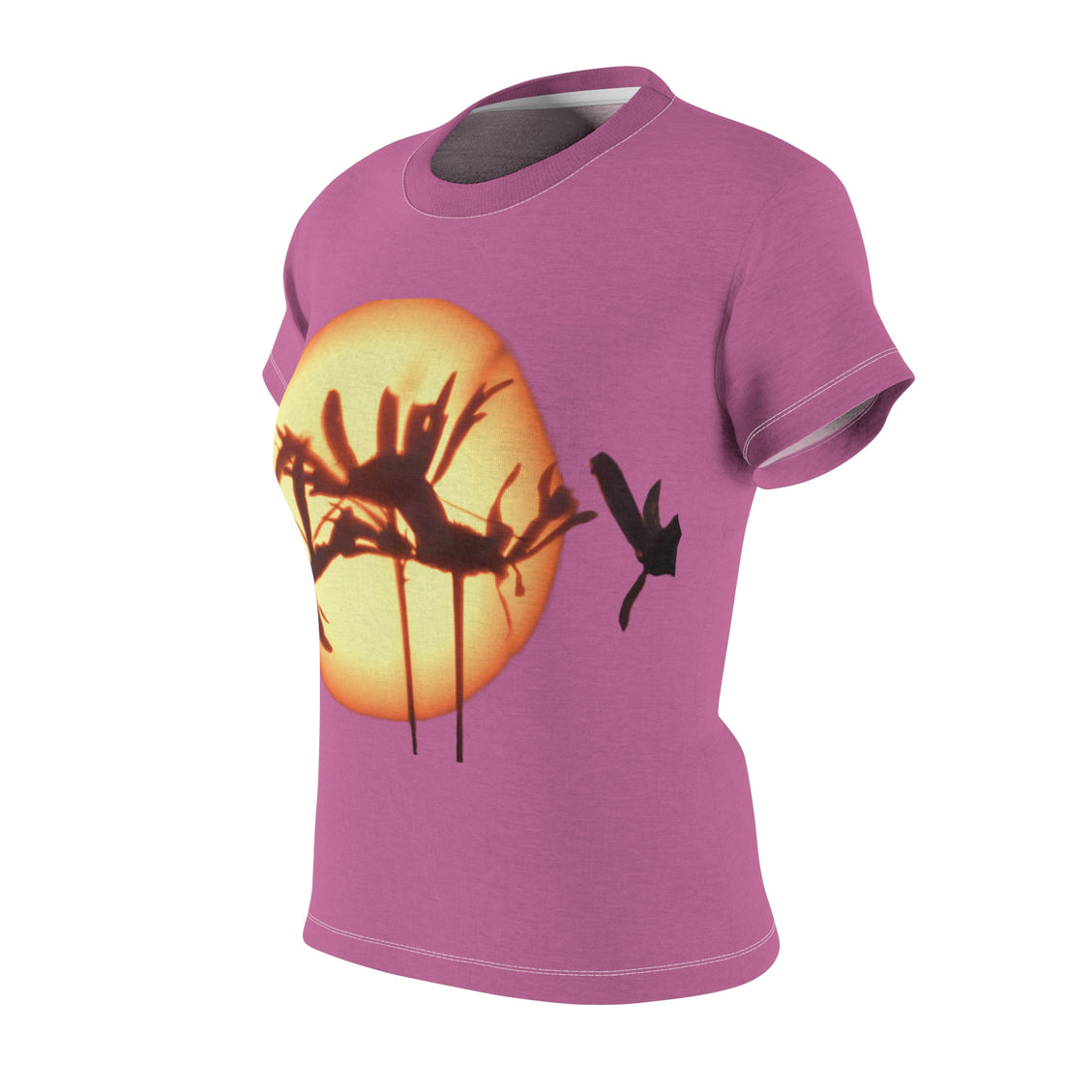 Women's Cut & Sew Tee (AOP) Aster Sunset Pink