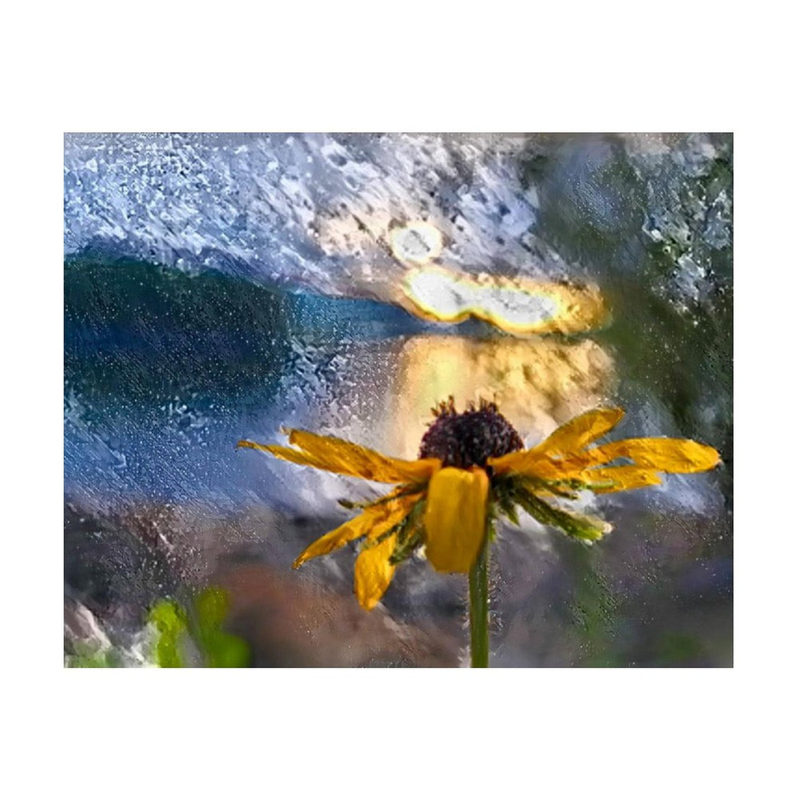 Design Diamond Painting 20"×16"(Horizontal) Sunflower Sunset at Pactola Reservoir