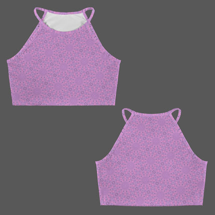 Cropped Tank Lavendar Flower
