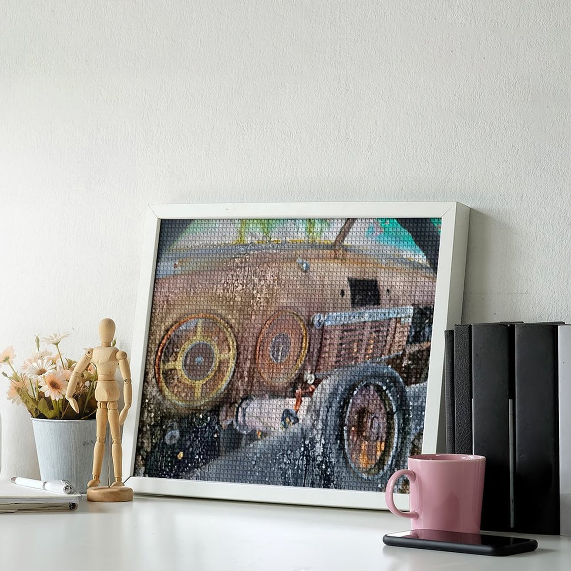 Design Diamond Painting 20"×16"(Horizontal) Old Truck Dashboard