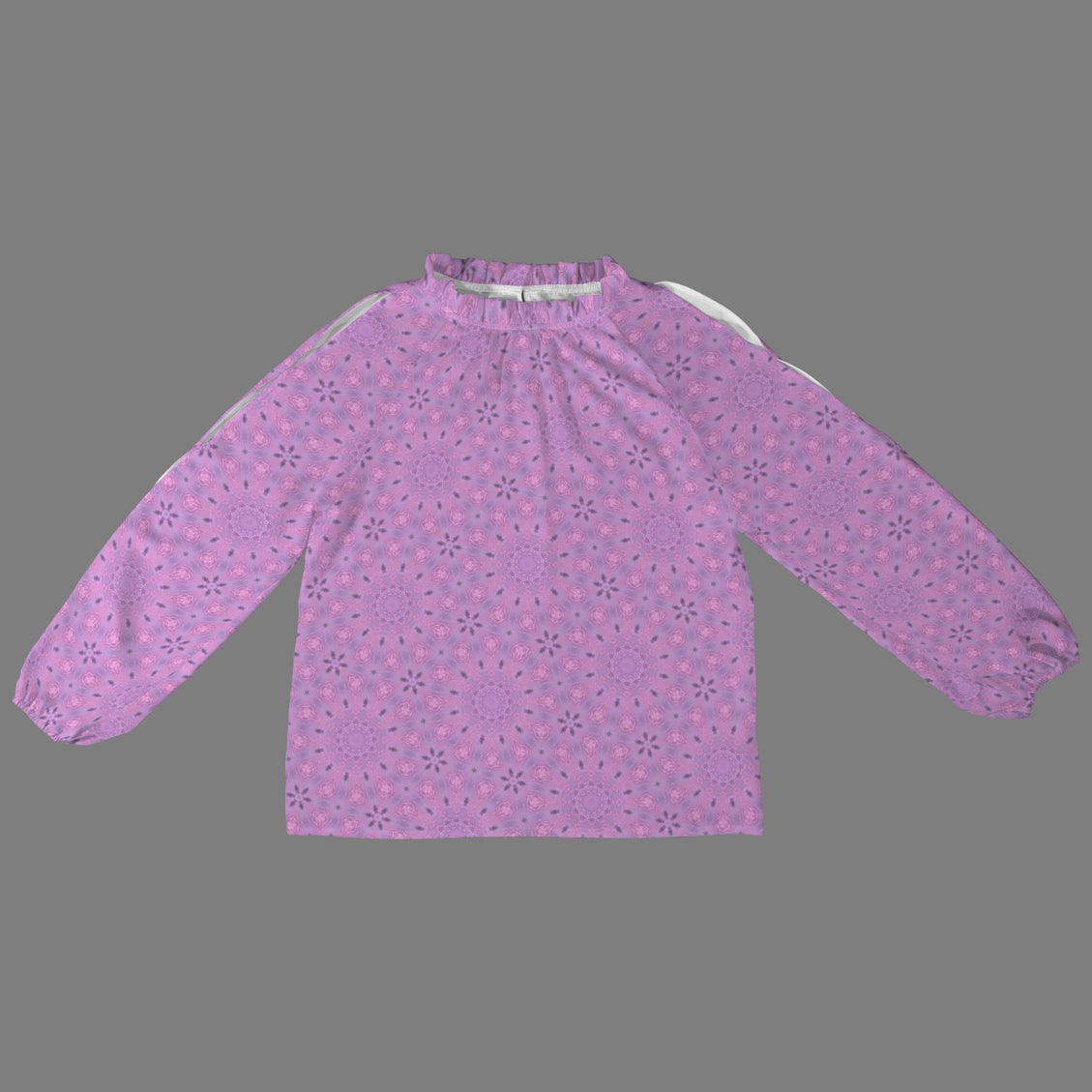 Long Slit Sleeve Blouse Lavendar Flowers