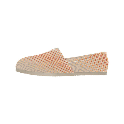 Espadrilles Canvas Apricot Hollyhocks Taupe Plaid Women's Canvas Slip-On Shoes(Model1206)