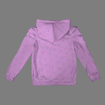 Puff Sleeve Hoodie Lavendar Wildflowers