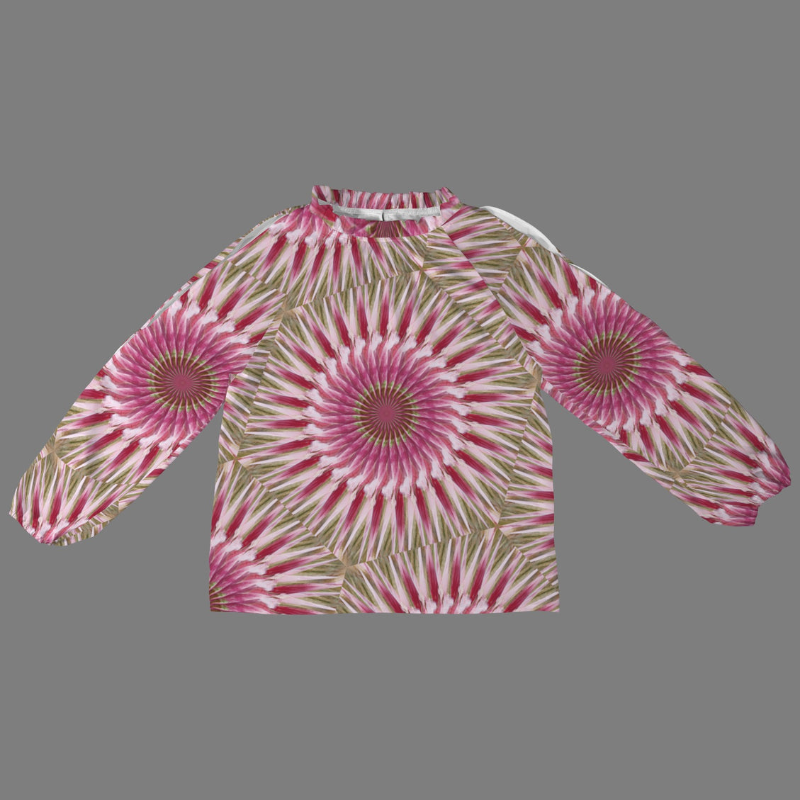Long Slit Sleeve Blouse Milkweed Swirl
