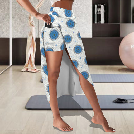 Skort Old Blue Car White and Blue Swirl