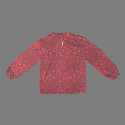 Long Slit Sleeve Blouse Red MIlkweed