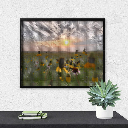 Design Diamond Painting 20"×16"(Horizontal) Wildflowers on the Prairie South Grand River III