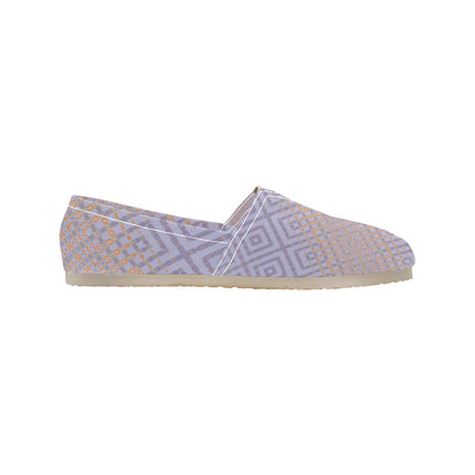 Espadrilles Canvas Badlands Lavendar and Tangerine Plaid Women's Canvas Slip-On Shoes(Model1206)