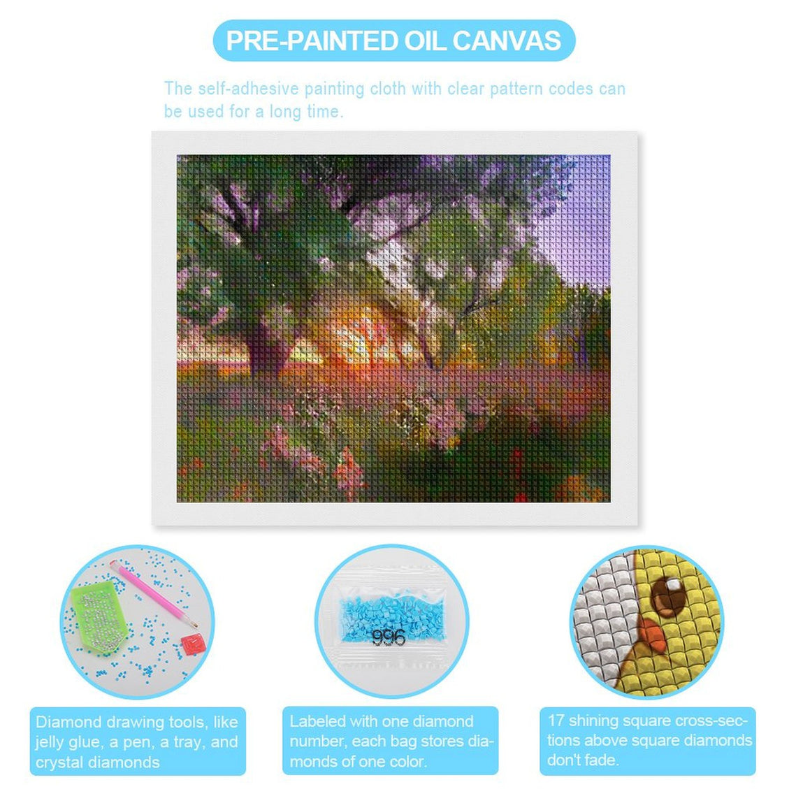 Design Diamond Painting 20"×16"(Horizontal) Summer on the Grand River