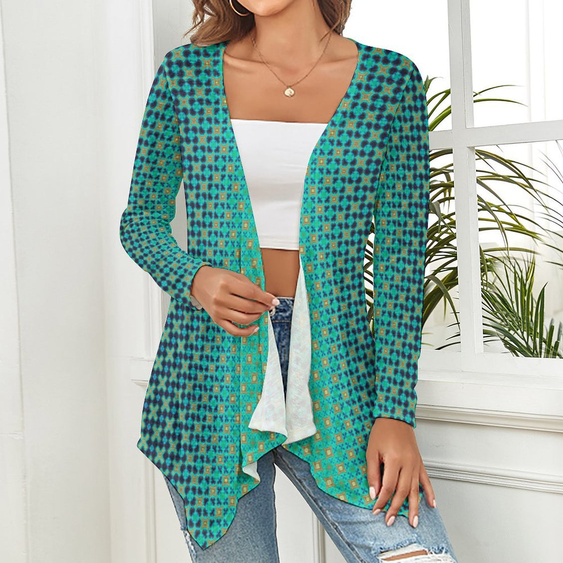 Knitted Cardigan Peacock Ombre