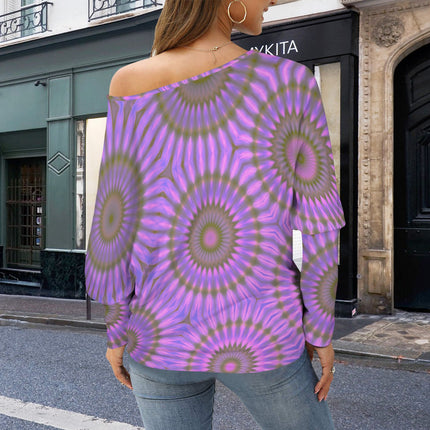 Batwing Long Sleeve Sweater Iridescent Sunset Purple