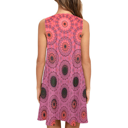 Tank Dress Leaves at Sunset PInk Multi