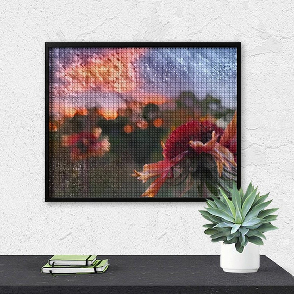 Design Diamond Painting 20"×16"(Horizontal) Wildflowers at Sunset