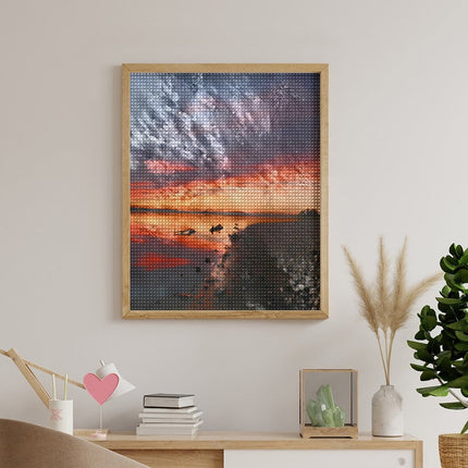 Design Diamond Painting 16"×20"(Vertical) Sunset Shadehill Reservoir