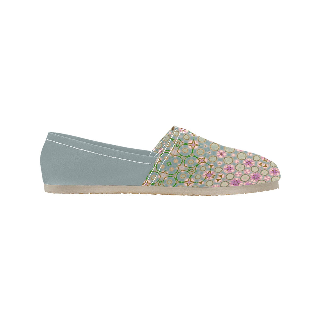 Espadrilles Canvas Pink Wildflowers Sage Blue