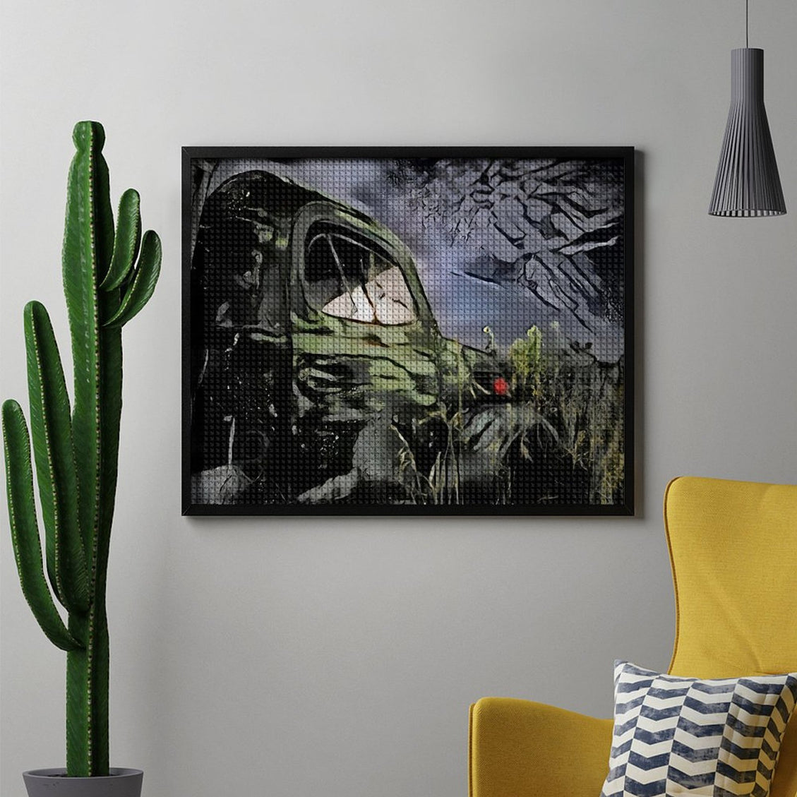 Design Diamond Painting 20"×16"(Horizontal) Old Truck Under the Moon South Dakota