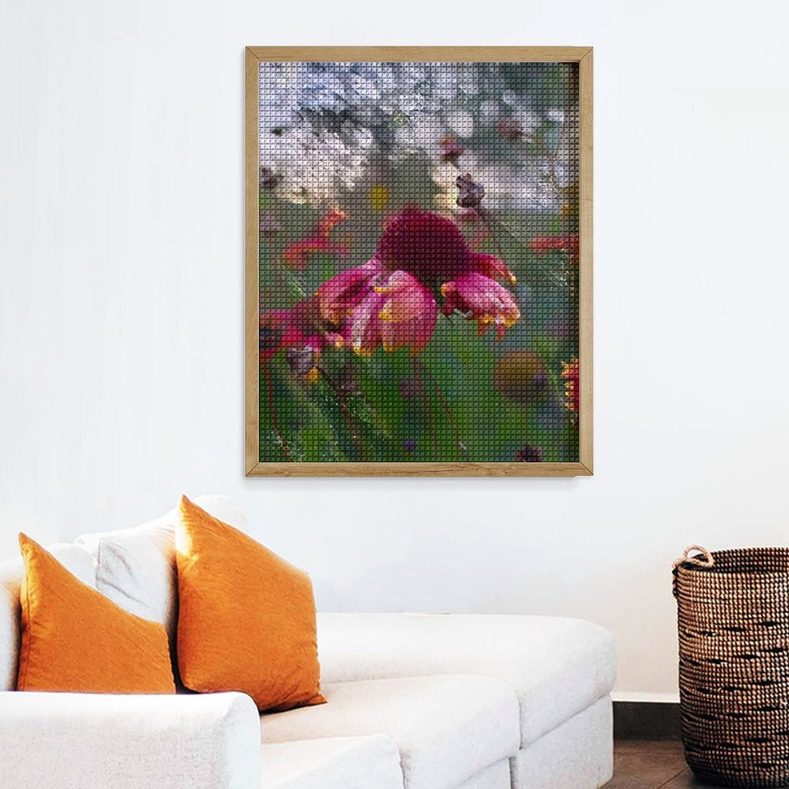 Design Diamond Painting 16"×20"(Vertical) Purple Coneflower on the Grand River