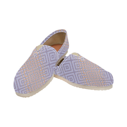 Espadrilles Canvas Badlands Lavendar and Tangerine Plaid Women's Canvas Slip-On Shoes(Model1206)