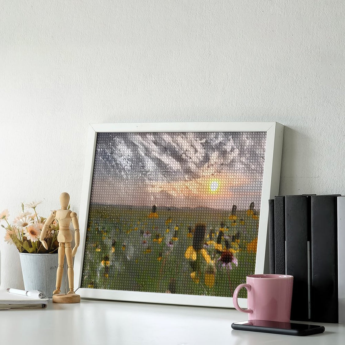 Design Diamond Painting 20"×16"(Horizontal) Wildflowers on the Prairie South Grand River II