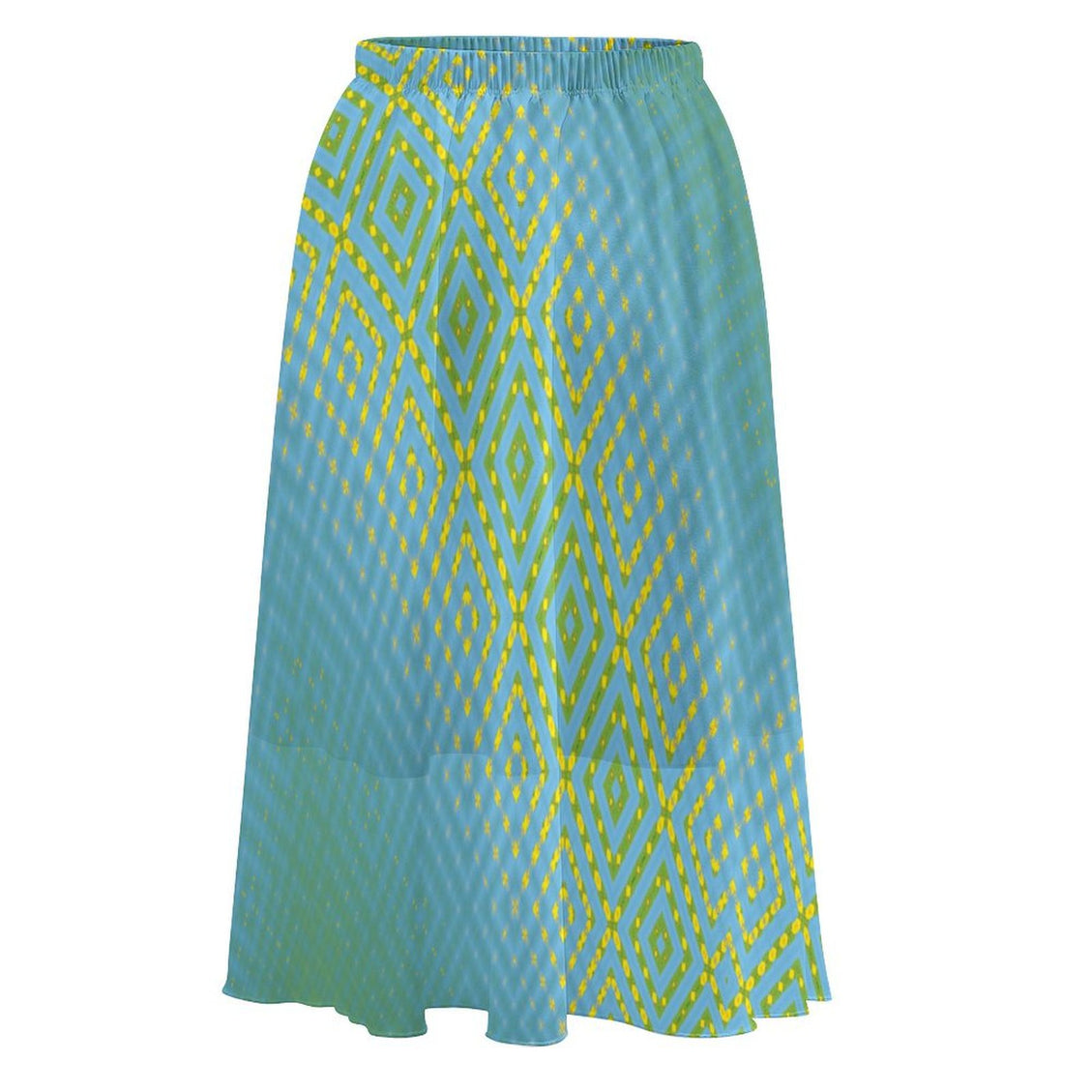 Layered Chiffon Skirt Gold Sunflower Green Blue