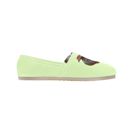 Espadrilles Canvas Chickens Celadon Women's Canvas Slip-On Shoes(Model1206)