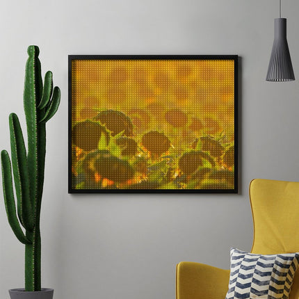 Design Diamond Painting 20"×16"(Horizontal) Golden Sunset Sunflowers