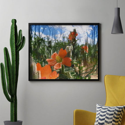 Design Diamond Painting 20"×16"(Horizontal) Globe Mallow on Golf Course Road