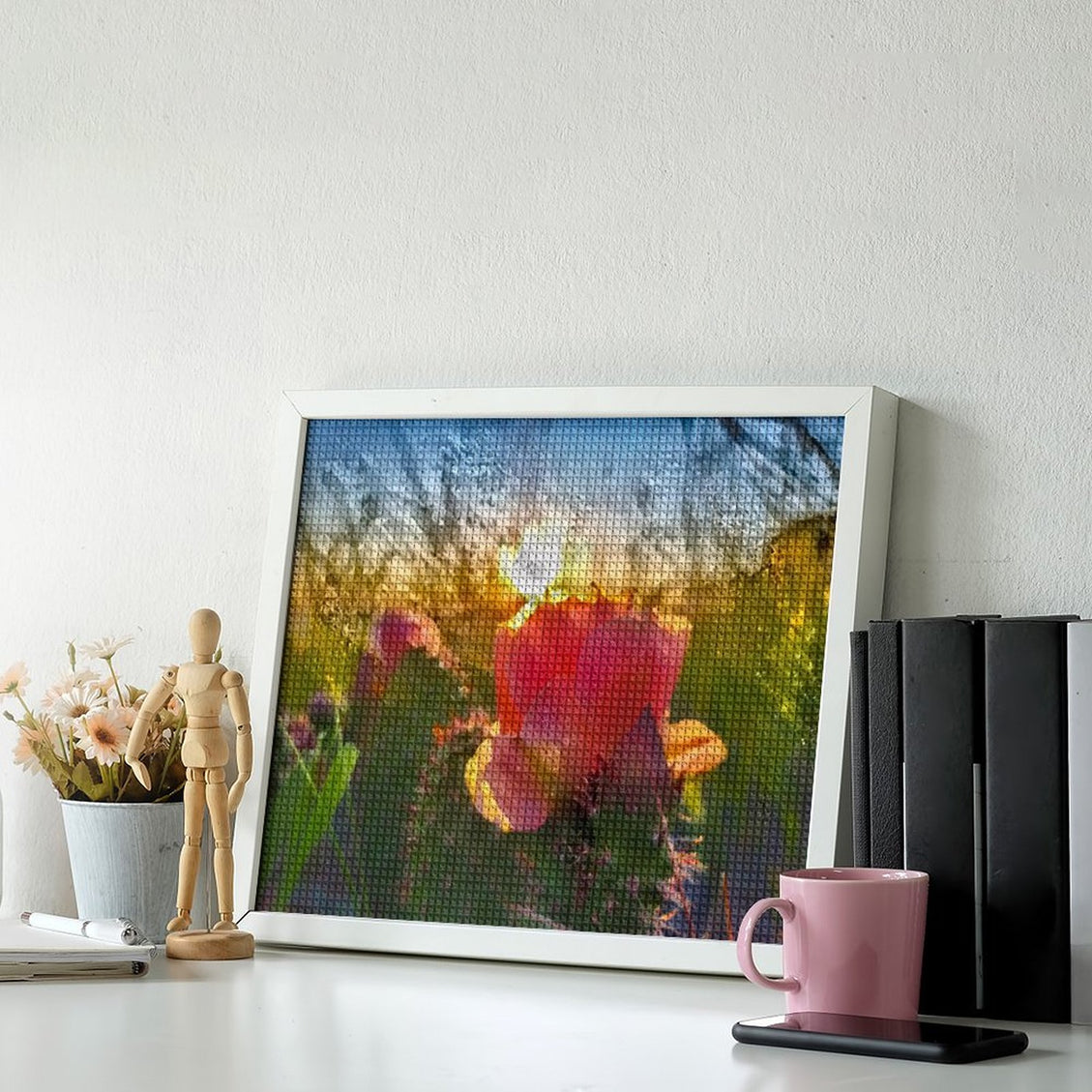 Design Diamond Painting 20"×16"(Horizontal) Blooming Cacti Hugh Glass Park