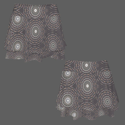 Ruffled Pocket Sports Skirt Gray and PInk Geometric