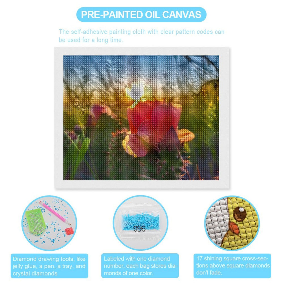 Design Diamond Painting 20"×16"(Horizontal) Blooming Cacti Hugh Glass Park