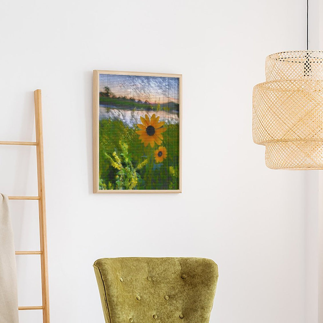 Design Diamond Painting 16"×20"(Vertical) Sunflowers South Grand River