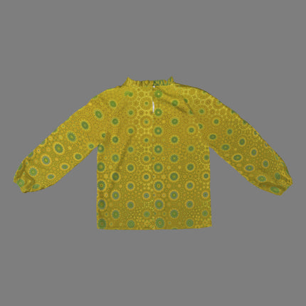 Long Slit Sleeve Blouse Gold and Green Ombre