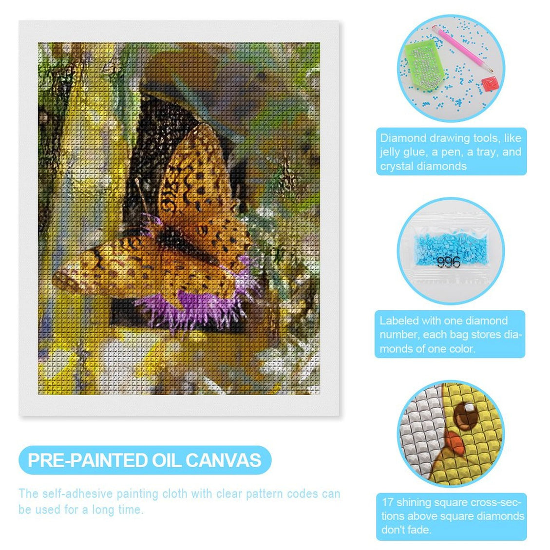 Design Diamond Painting 16"×20"(Vertical) Butterfly in the Slim Buttes