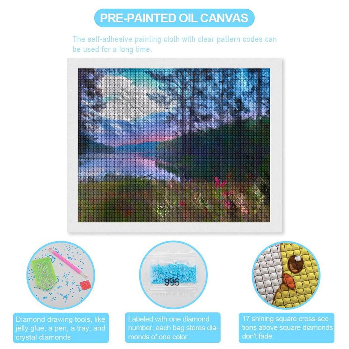 Design Diamond Painting 20"×16"(Horizontal) Sunrise at Sheridan Lake