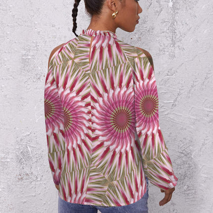 Long Slit Sleeve Blouse Milkweed Swirl
