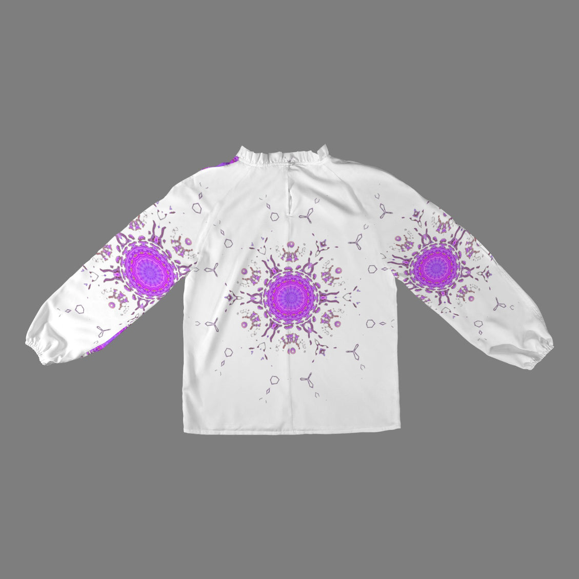 Long Slit Sleeve Blouse Bergamot Purple White