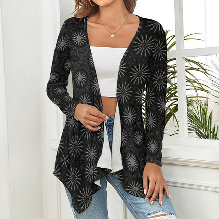 Knitted Cardigan Black and Gray Starburst