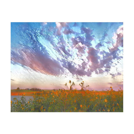 Design Diamond Painting 20"×16"(Horizontal) Sunflowers Sunset at Shadehill Lake II