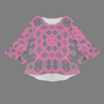 Flare Sleeve Blouse Butterfly Balm Pink