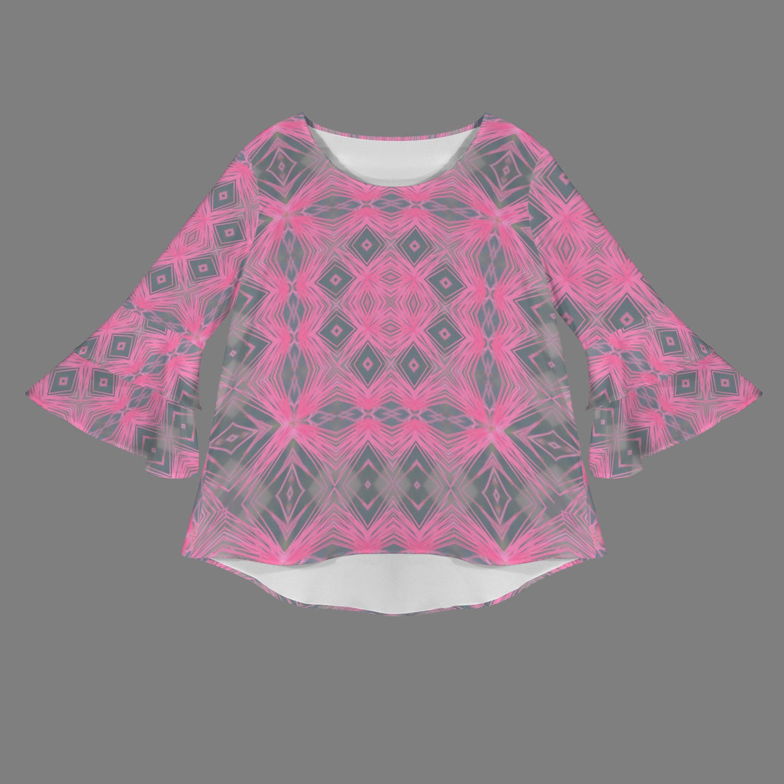 Flare Sleeve Blouse Butterfly Balm Pink