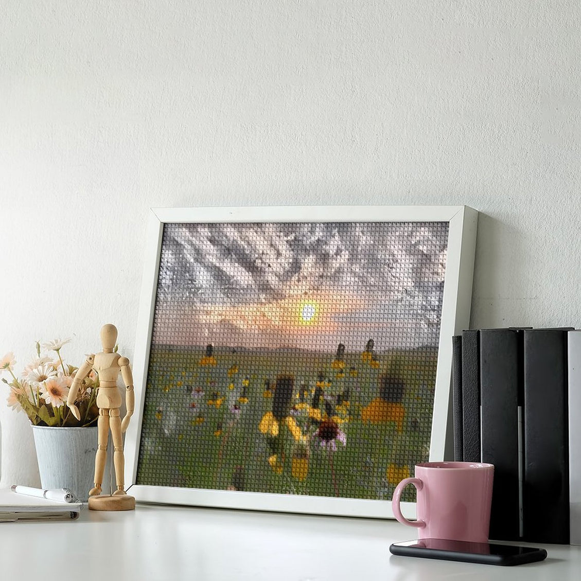 Design Diamond Painting 20"×16"(Horizontal) Wildflowers on the Prairie South Grand River III