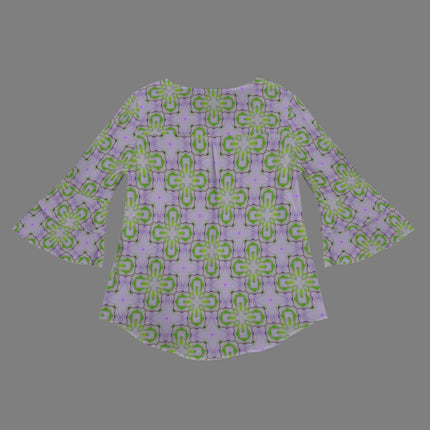 Flare Sleeve Blouse Lavendar Flowers