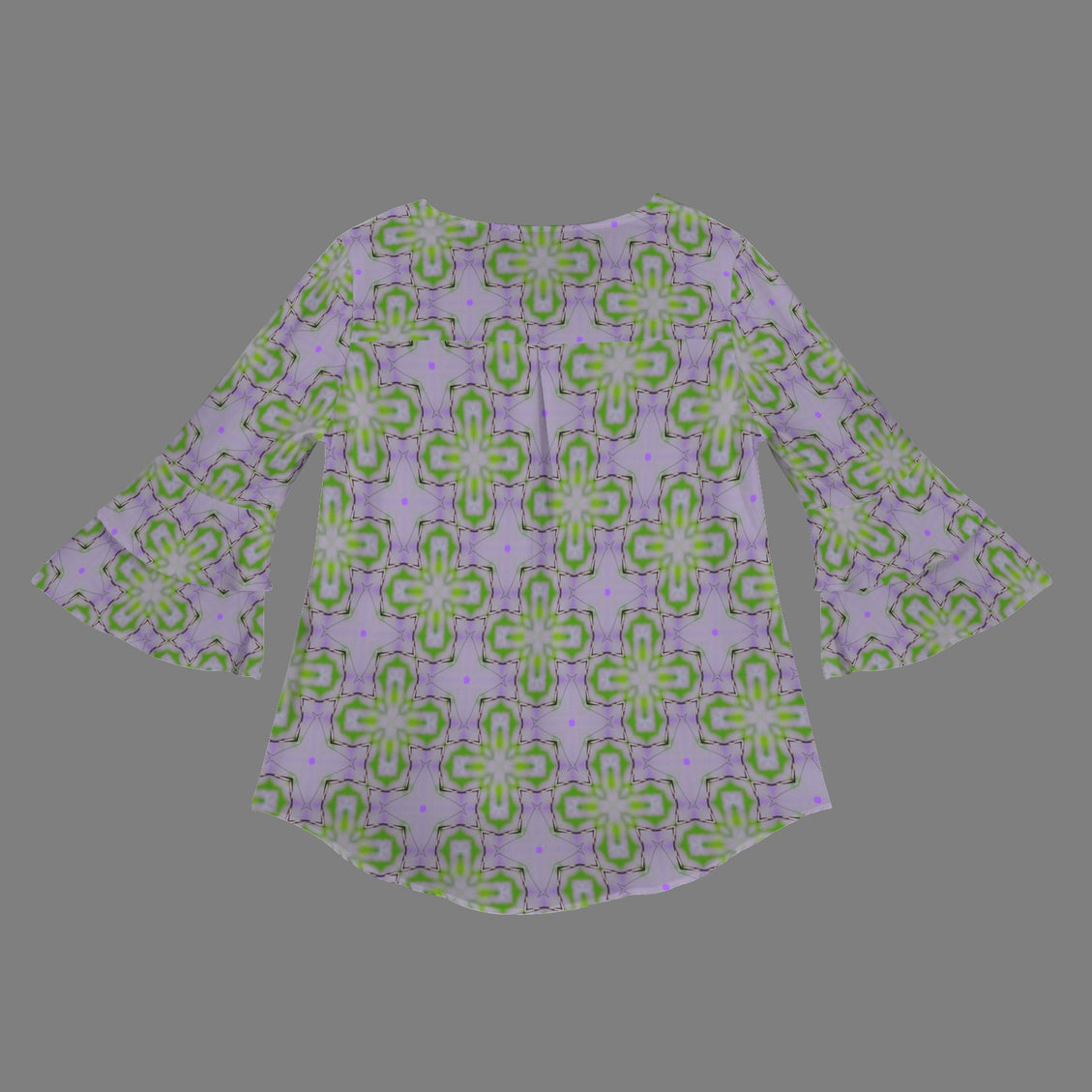 Flare Sleeve Blouse Lavendar Flowers