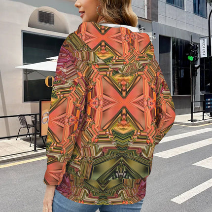 Hooded Pullover Fall Leaves Geometric