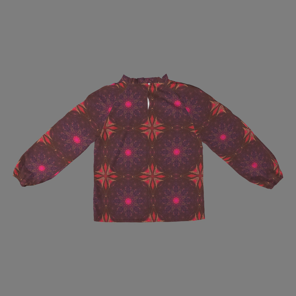 Long Slit Sleeve Blouse Prairie Flowers Sunset