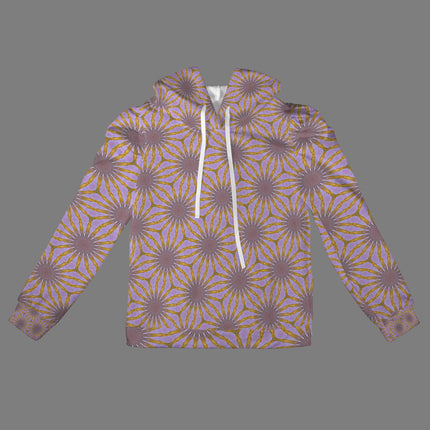 Puff Sleeve Hoodie Purple Gold Swirl