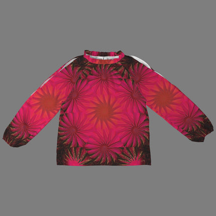 Long Slit Sleeve Blouse Fuchsia Medallion